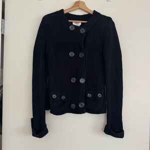 Talbots double-breasted knit cardigan made of 100% mercerized cotton